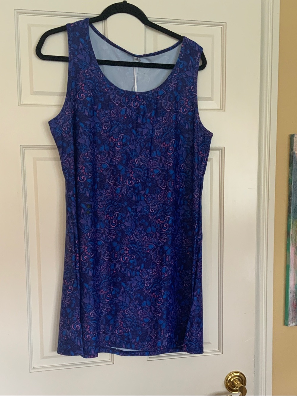 Nuu-Muu Scoop Dress in Blue Paisley Print